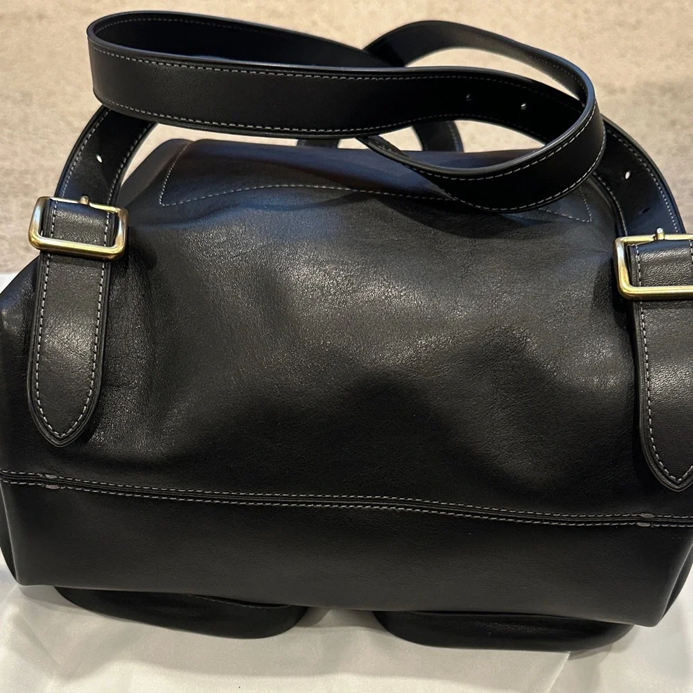 Coach Crosby 28 Black Leather Backpack